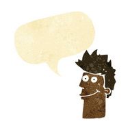 cartoon happy man with speech bubble N66