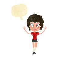 cartoon pretty girl with speech bubble N17
