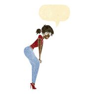 cartoon woman posing with speech bubble N4