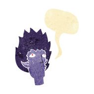 cartoon vampire face with speech bubble N6