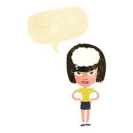 cartoon woman thinking with speech bubble N8