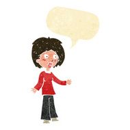 cartoon surprised woman with speech bubble N42