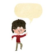 Cartoon happy boy with speech bubble N32