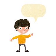 Cartoon happy boy with speech bubble N33