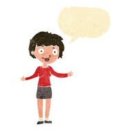 cartoon confused woman with speech bubble N17