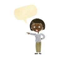 cartoon shocked woman with speech bubble N17