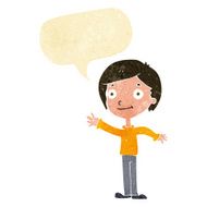 Cartoon happy boy with speech bubble N34
