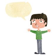 cartoon nervous man with speech bubble N25