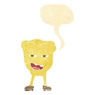 cartoon rotten tooth character with speech bubble