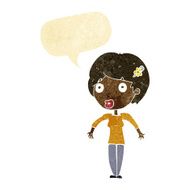 cartoon shocked woman with speech bubble N18