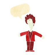 cartoon happy vampire with speech bubble N5