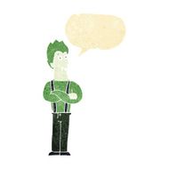 cartoon happy vampire with speech bubble N6
