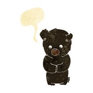 cute cartoon black bear with speech bubble N8