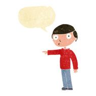 cartoon man pointing with speech bubble N29