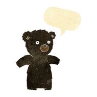 cute cartoon black bear with speech bubble N9