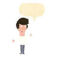 cartoon funny man with idea speech bubble N2