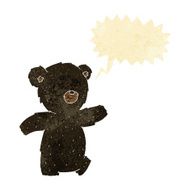 cute cartoon black bear with speech bubble N10