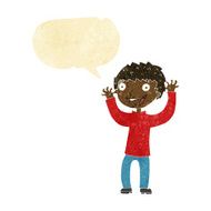 cartoon excited boy with speech bubble N27