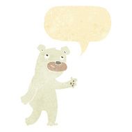 cute cartoon polar bear with speech bubble N7