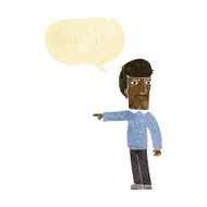 cartoon man pointing with speech bubble N30