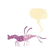 cartoon shrimp with speech bubble N6