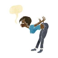 cartoon sexy woman with speech bubble N3