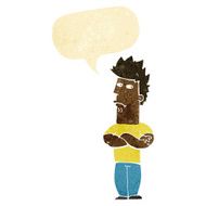 cartoon man sulking with speech bubble N2