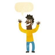 cartoon excited man with speech bubble N13