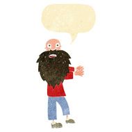 cartoon bearded old man with speech bubble N6
