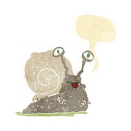 cartoon gross slug with speech bubble N2