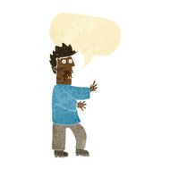 cartoon nervous man waving with speech bubble N4
