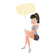 cartoon pretty woman with speech bubble N51