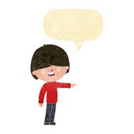 cartoon man pointing with speech bubble N31