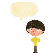 Cartoon happy boy with speech bubble N36