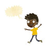 cartoon crazy excited boy with speech bubble N2