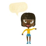 cartoon woman making gesture with speech bubble N2