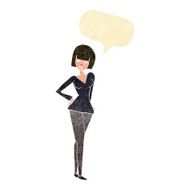 cartoon pretty woman with speech bubble N54