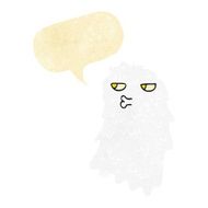 cartoon gross ghost with speech bubble N9