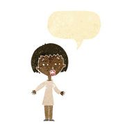 cartoon tired woman with speech bubble N6