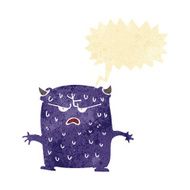 cartoon little alien with speech bubble