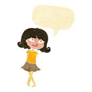 cartoon clever girl with speech bubble N2
