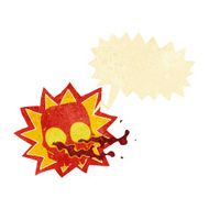 cartoon halloween skull symbol with speech bubble