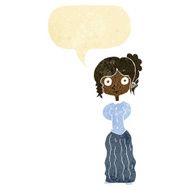 cartoon happy woman with speech bubble N43