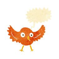 cartoon bird with speech bubble N58