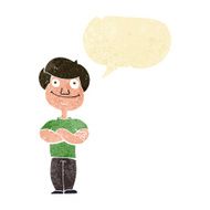 cartoon happy man with speech bubble N73