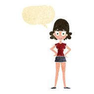 cartoon surprised woman with speech bubble N45