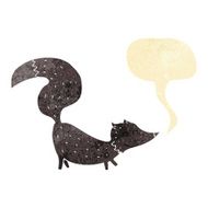 cartoon little wolf cub with speech bubble