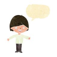 cartoon happy man with speech bubble N74