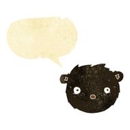 cartoon black bear head with speech bubble