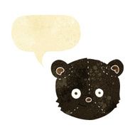 cartoon black bear head with speech bubble N2